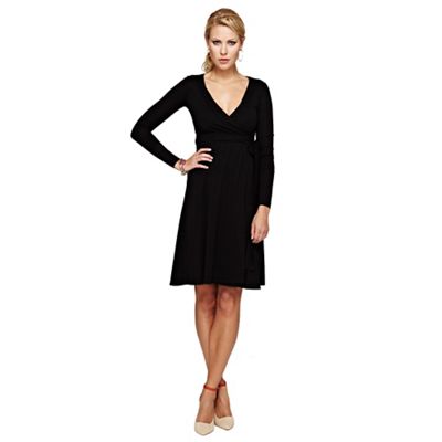 Black Wrap Dress in clever fabric